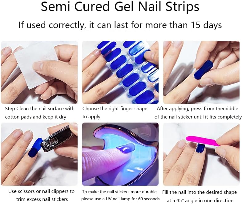 Semi Cured Gel Nail Strips with Gold and Black Designs Fall Gel nail stickers Sparkly Glossy Nail strips Salon Quality & Easy to Use 20 Pcs for Women