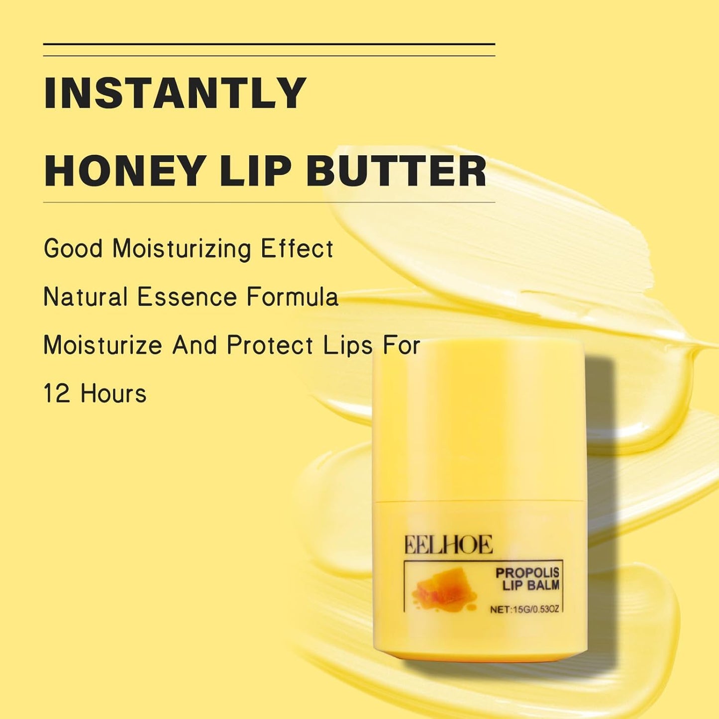 Honey Lip Butter, Hydrating Overnight Lip Balm & Mask, Bee Lip Mask, 12 Hours Long-lasting Moisture, Hygienic Twist Dispenser, Cracked Lip Scrubs Exfoliato Lip Wrinkle Skin Care Products