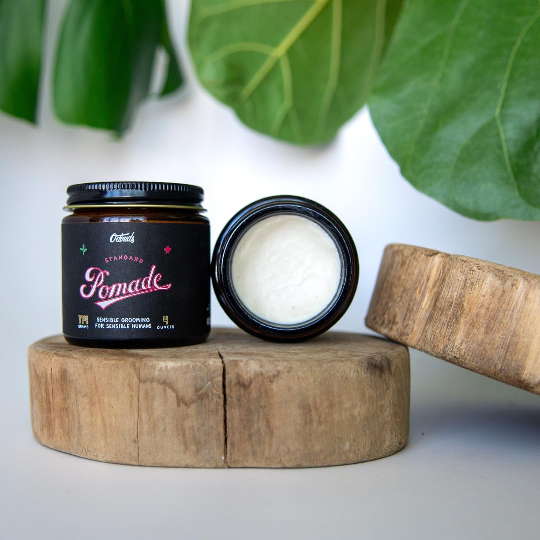 O'Douds Standard Pomade for Men - Natural Styling Hair Pomade - Firm Hold & High Shine Finish for Classic Looks - Bay & Blood Orange Scent (4oz)