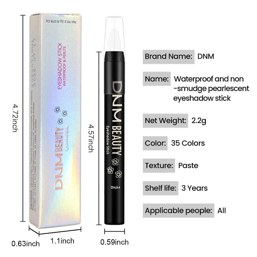 evpct Pearl White Shimmer Cream Eye Shadow Brightener Sticks Set for Eyes, White Shimmery Matte Pencil Eye shadow Applicator Stick Pen Palette Makeup Waterproof sombras en crema para ojos 01#
