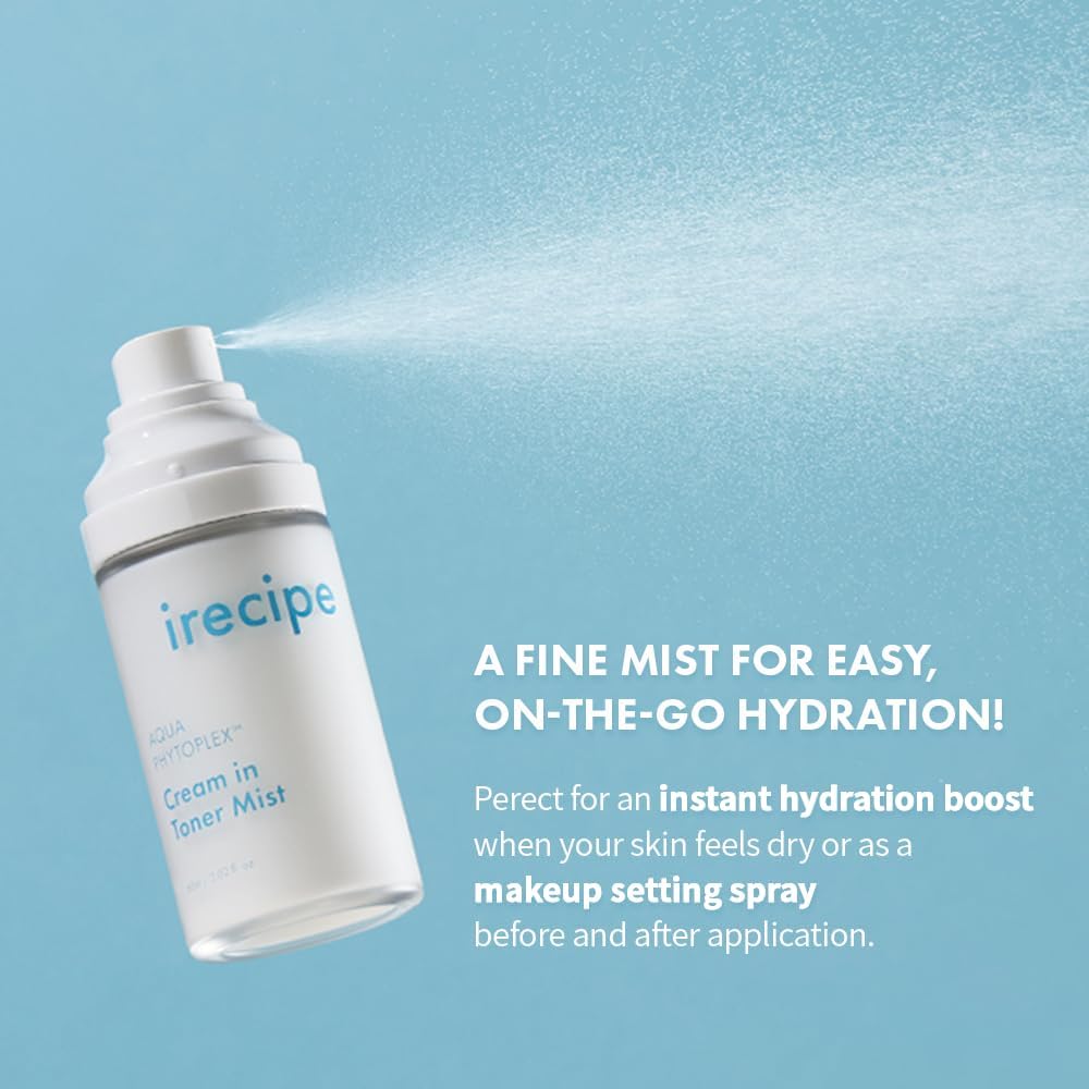 Aqua Phytoplex Cream in Toner Mist Long Lasting Deep Hydration, All-in-One Facial Mist for All Skin Type Unscented Clean Beauty, Vegan, Korean Skincare (60ml / 2.02 oz + 60ml Refill Pouch) (2)