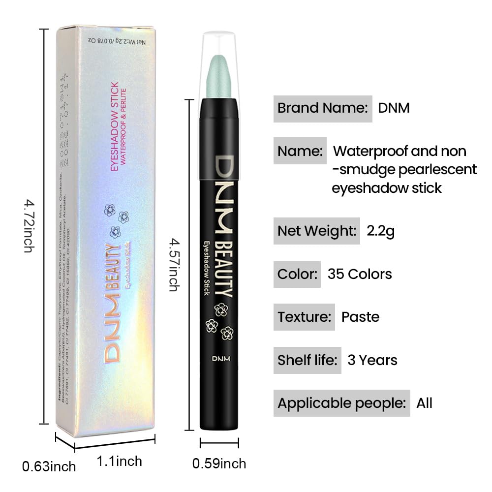 evpct Green Shimmer Cream Eye Shadow Brightener Sticks Set for Eyes, Green Shimmery Matte Pencil Eye shadow Applicator Stick Pen Palette Makeup Waterproof sombras en crema para ojos 34#