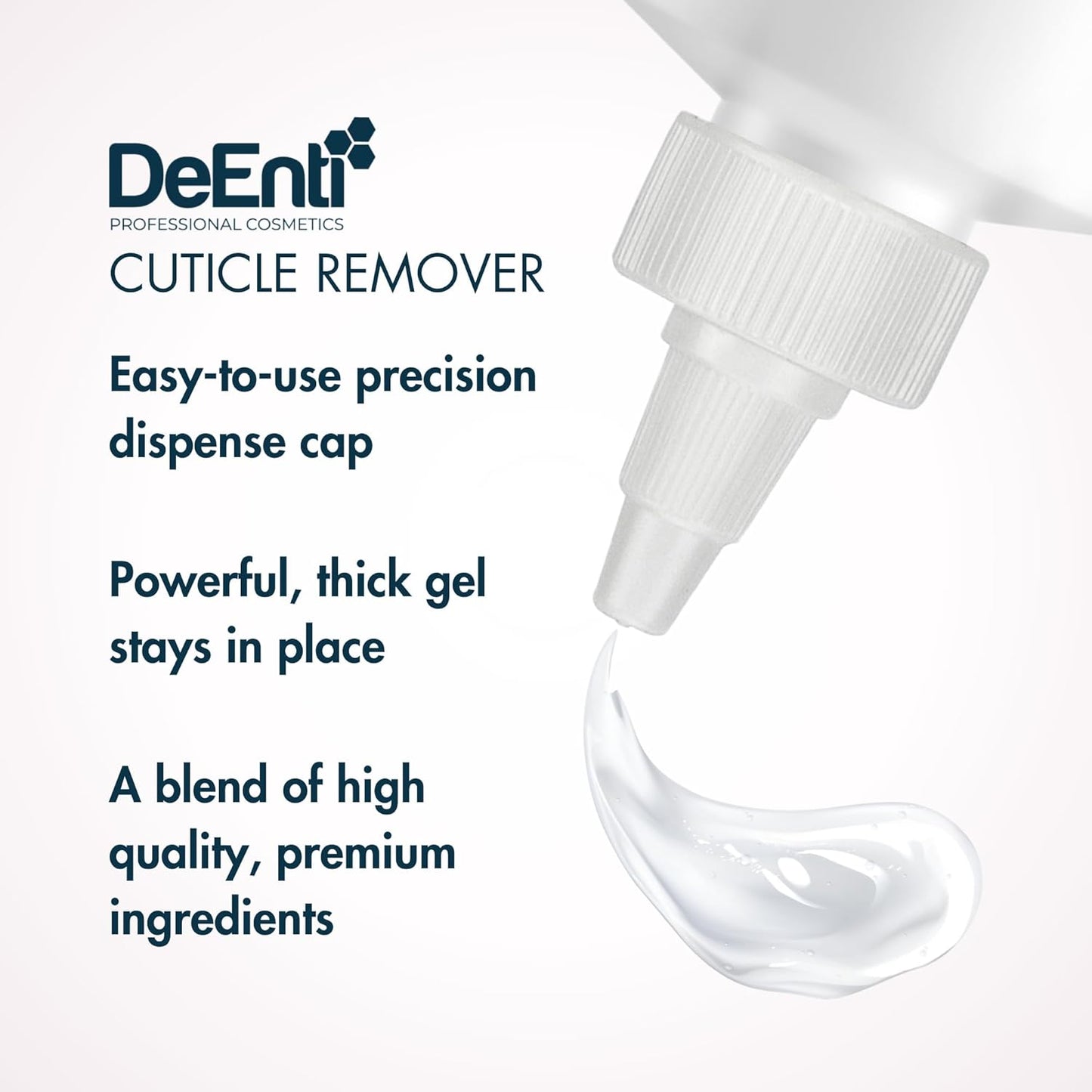 DeEnti Instant Cuticle Remover Gel, Eucalyptus, 8 Oz Bottle, Professional Cuticle Softener, Salon Quality Manicure and Pedicure Supplies