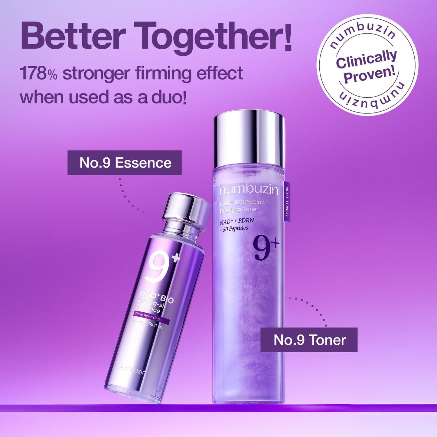 numbuzin No.9 Toner | NAD+ PDRN Glow Boosting Toner | Glowing, Firming, Hydrating, Elasticity, Wrinkles, Fine Lines, Korean Skincare | Salmon PDRN, Peptides, NAD | Essence for Dry Skin | 5.07 fl. Oz