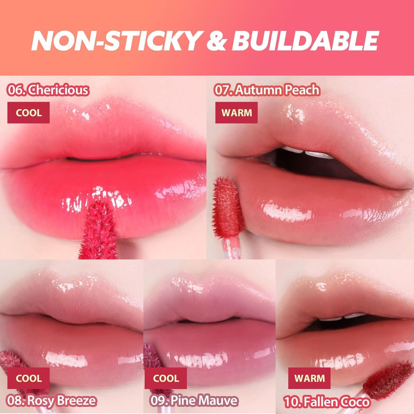 MILKTOUCH Jelly Fit Lip Tint (06 Chericious) with Cooling Plumping Effect and Water-Based Non-Sticky Texture | Long Lasting Korean Beauty Lipstain Tinted Gloss Oil Brown K Makeup