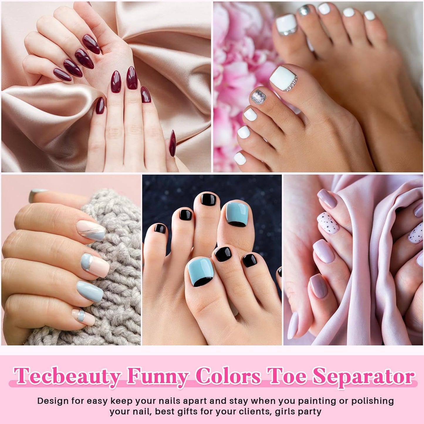 Mumufy 1000 Pcs Individual Pedicure Toe Separators Soft Foam Toe Spacers Comfortable Finger Toe Dividers Pedicure for Women Men Girls Manicure Feet Nail Polish Art Painting Spa (Multicolor)
