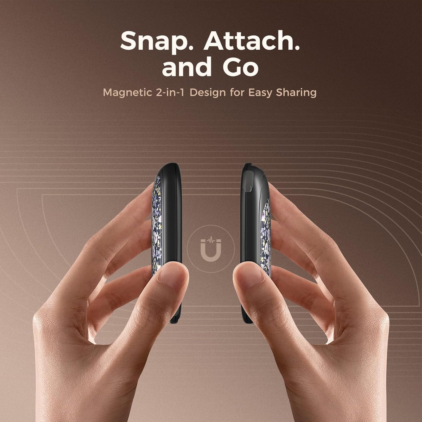 OCOOPA Magnetic Hand Warmers Rechargeable 2 Pack, AI Electric Handwarmers, Fast Heating, 3-Settings, UL Certified, Portable Heater, Gloves Fitting, Travel Essentials, Gifts Women Men, UT3 Lite