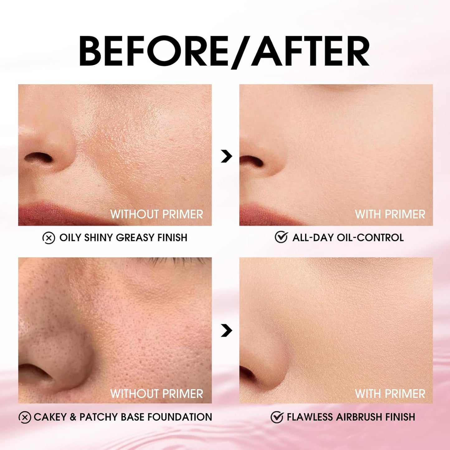 LANGMANNI Matte Grip Face Primer, Transparent Skin Perfecting Hydrating Primer,Unique Smooth Gel-Based Primer Essential For Longlasting Perfection Face Makeup (0.33 Fl Oz, 1)