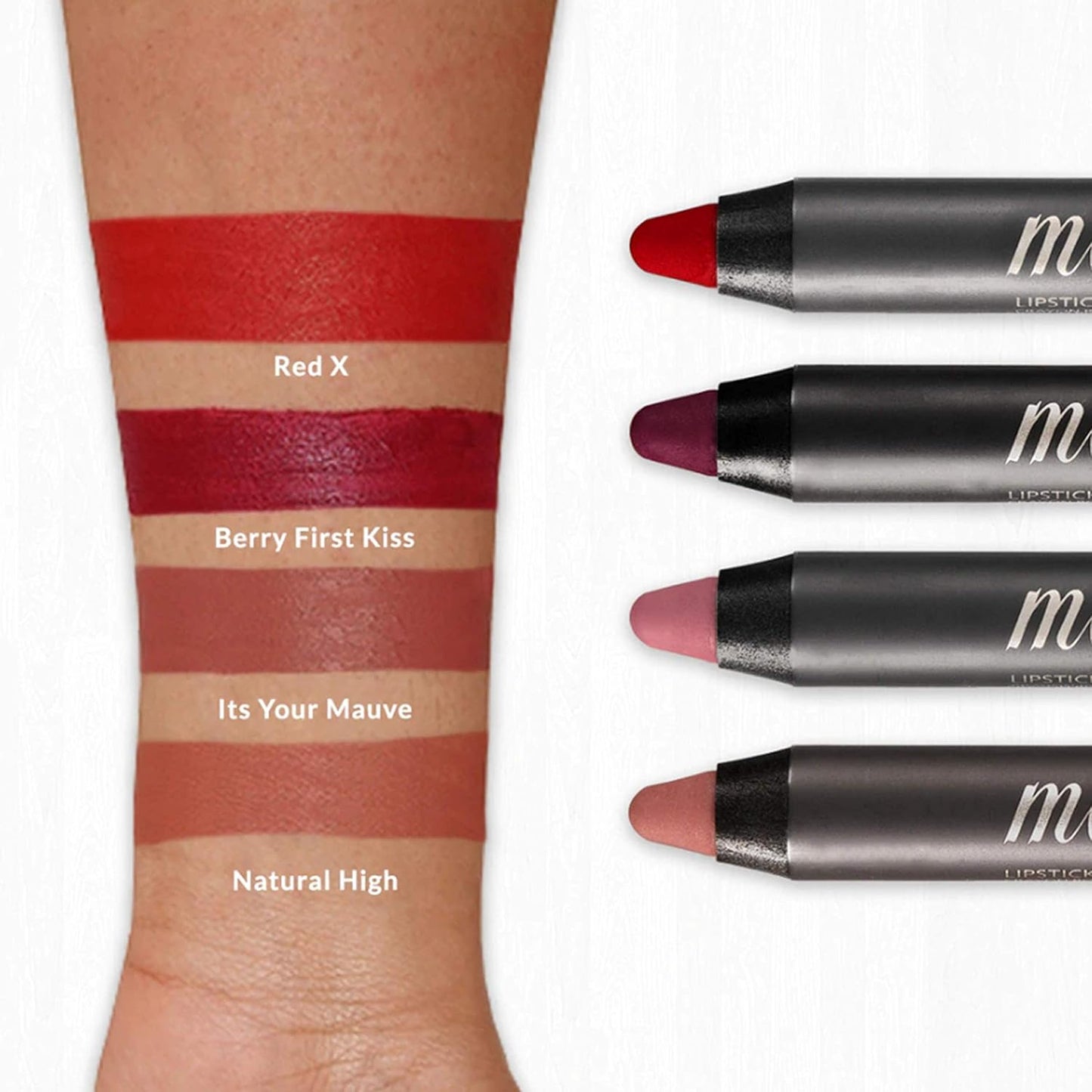 VASANTI Cosmetics Matte Crush Lipstick Pencil (Berry First Kiss - Rich Plum Berry) - Long lasting, Water resisitant & Smudge proof - High Pigmented, Soft Matte Lip Liner Makeup