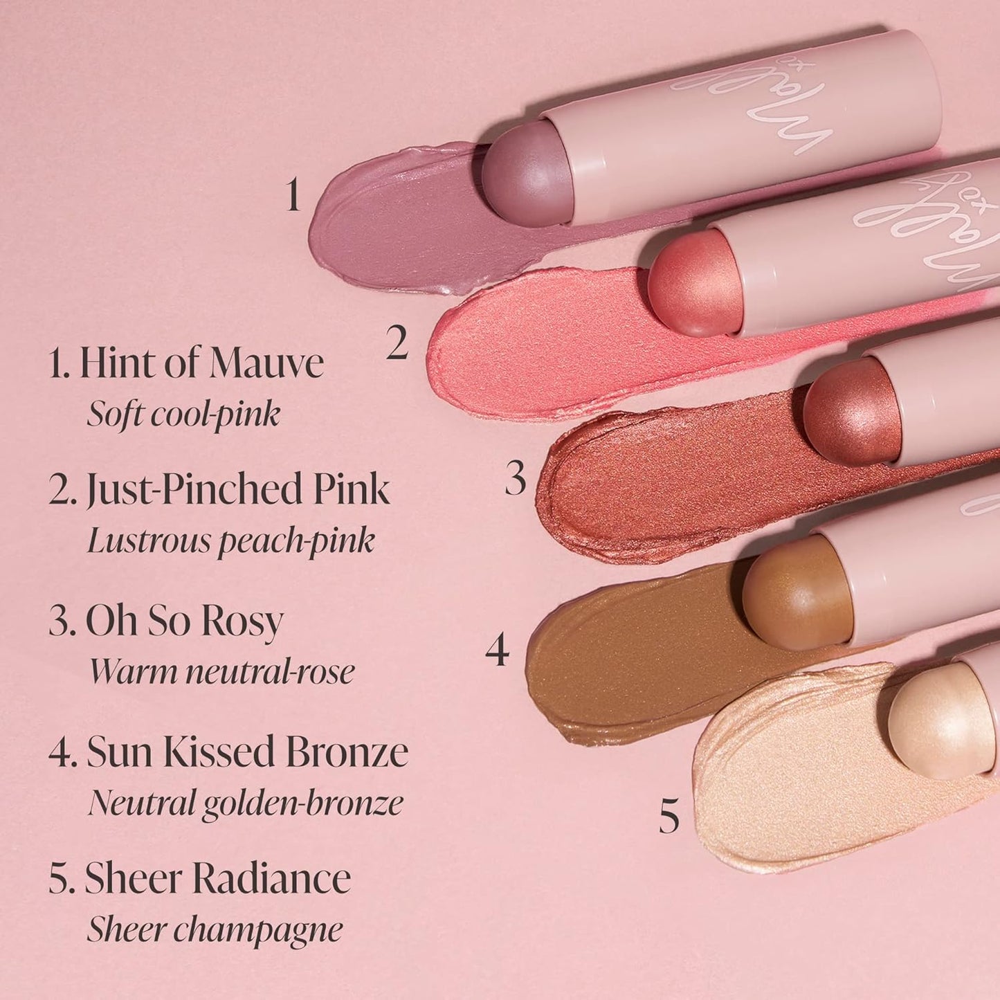 Mally Beauty Shimmer, Shape & Glow Plus Face Defining Stick, Just-Pinched Pink