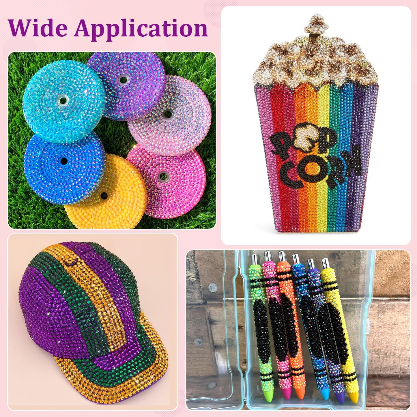 6600Pcs Resin Rhinestones for Bedazzling with Tweezers, Multicolor 5mm Rhinestones for Crafting with 3Pcs 10ml B7000 Jewelry Glue for DIY Crafts Clothing Tumblers Shoes Fabric Nail Art