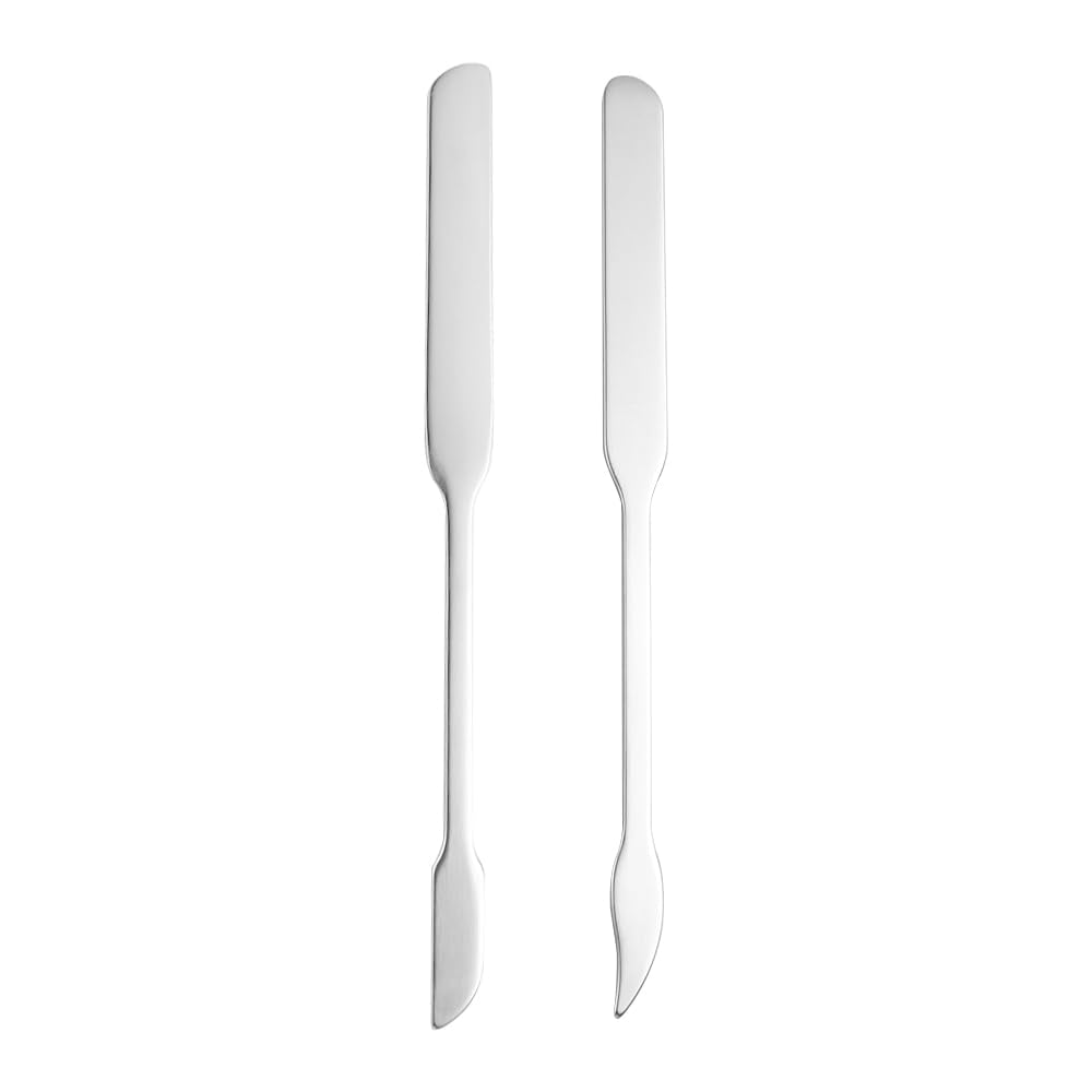 3pcs Cosmetic Mixing Makeup Spatula Nail Art Palette,Spoon Stainless Steel Spatula Face Brush Stirring Embossing Stick Makeup Brushes Cosmetic Tools Nail Polish Mix Stick