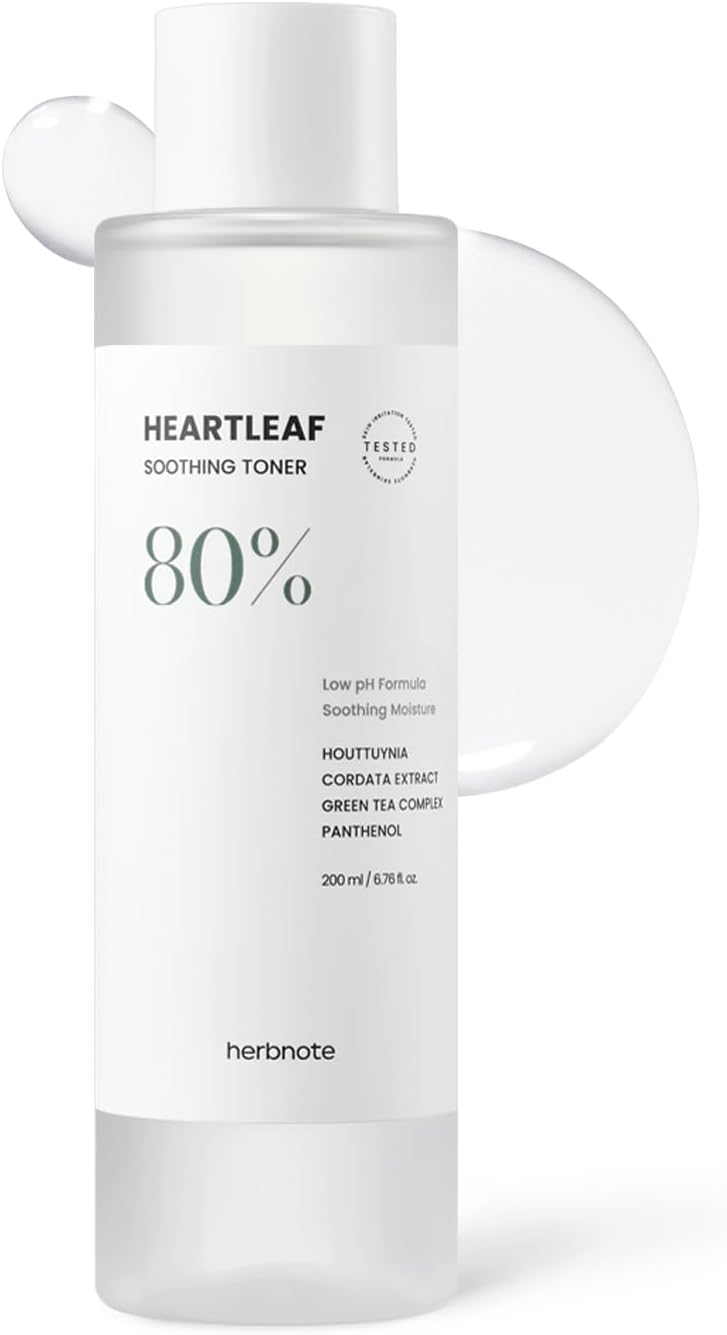 Heartleaf Soothing Moisture Toner - Low pH, 80% Heartleaf Extract, Enriched with Houttuynia Cordata & Green Tea, Clinically Tested, No Irritation - Ideal for Sensitive Skin, 6.76 f l. oz