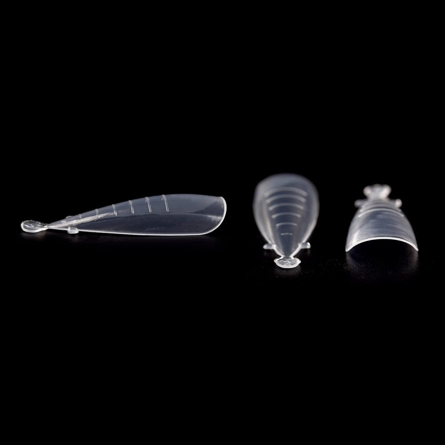 KADS 120PCS Clear Full Cover Dual Nail System Form UV Gel Acrylic Nail Art Mold Artificial Nail Tips with Scale for Extension (MODEL 6)