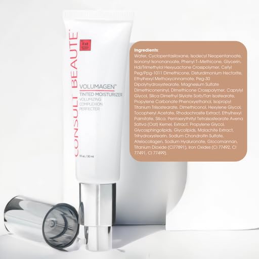 Consult Beaute Volumagen Tinted Moisturizer - Medium-to-Full Coverage - Makeup for Face - Buildable Coverage -1 fl.oz. - Dark shade