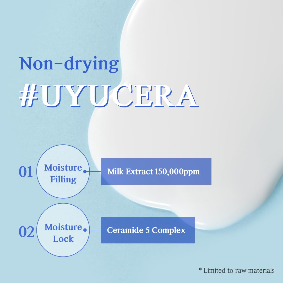 NACIFIC Uyu Cream Moisturizing Set Toner 150ml 5.07fl.oz, Ampoule 50ml 1.69fl.oz, Cream 50ml 1.69fl.oz, Milk Jeju Island, 100 housr lasting, Deep Moisture
