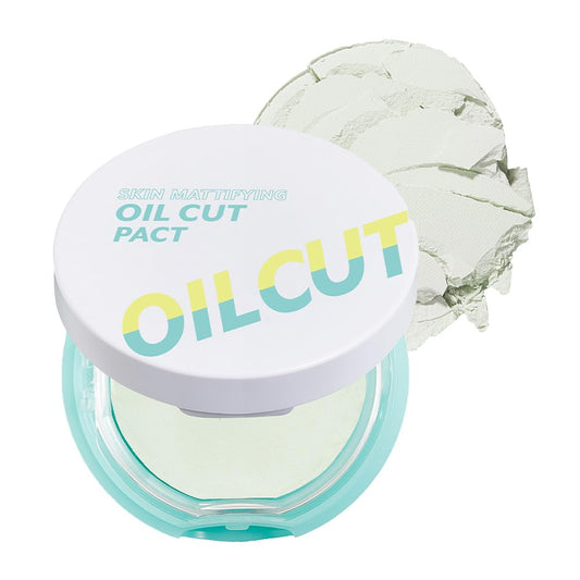I'M MEME Compact - Oil Cut Pact | Sebum Absorbing, Korean Pressed Setting Powder for Blurring Effect, Makeup Powder Foundation, Translucent Compact, Finishing Powder, Oil Control Face Powder, 0.35 Oz