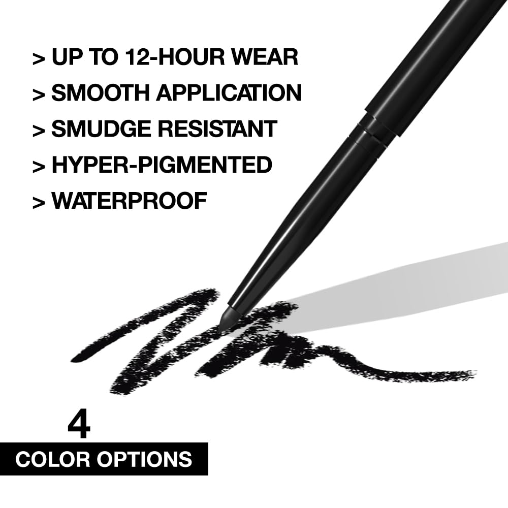 evpct Black Eyeliner Pencils for Eyes, Black Colored Eye Liner Pencil Makeup Waterproof Smudge Proof, Colored Gel Waterline Eyeliner Liquid, Face Eye Paint Stick Lipstick Pen Halloween Makeup