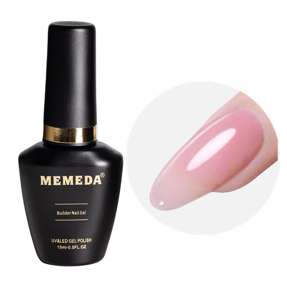 Builder Gel For Nails, Milky White Gel Polish Rubber Base For Nail Thickening Strengthener Extension LED Lamp Cured Color Base in A Bottle