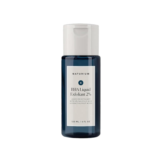 Naturium BHA Liquid Exfoliant 2%, Leave-on Face & Skin Care Exfoliating Pore Treatment, with Salicylic Acid & Bioactive Fruit Acids, Packaging May Vary, 4 oz