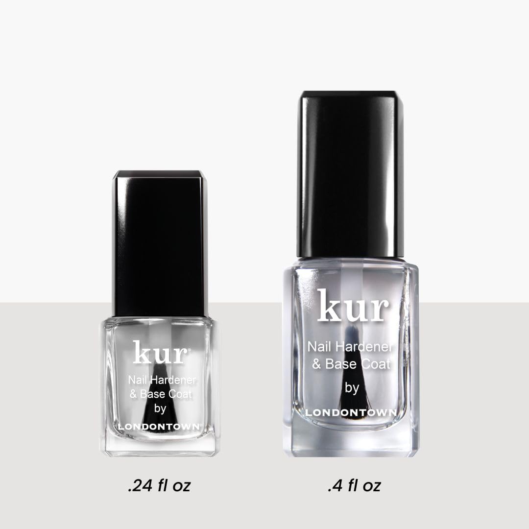 LONDONTOWN Nail Hardener & Base Coat – Strengthens Weak or Brittle Nails, Biotin-Infused Formula with Florium Complex, Primes for Long-Lasting Polish and Reduced Chipping, .24 fl oz