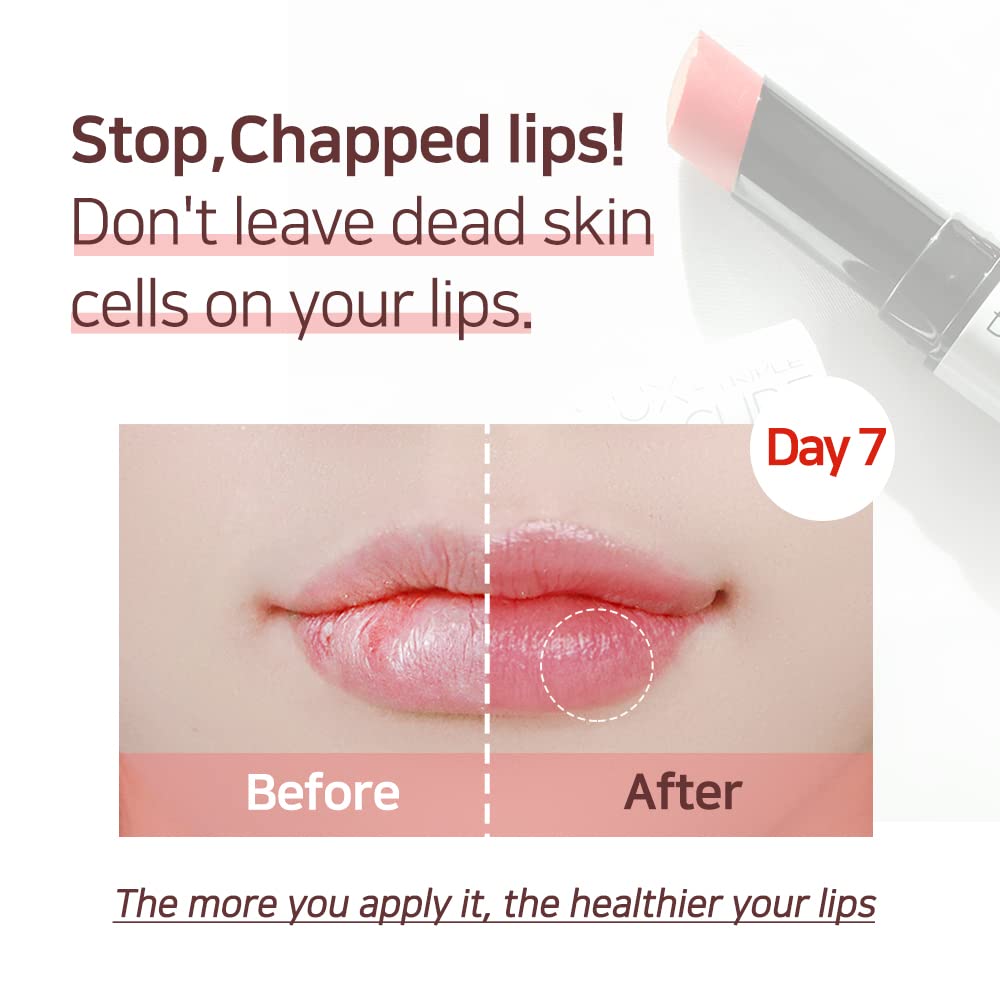 Lux Triple Lip Cure Glossy Balm MUSE (Rose Coral) (0.17oz) 4 million units sold in Korea, Natural Tinted Korean Lip Balm, Petroleum/Paraben Free, Lip Butter,lip balm hydrating
