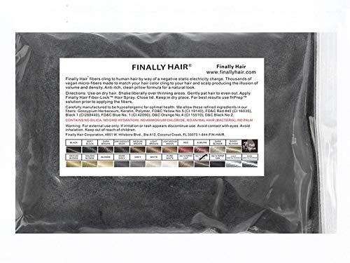 Hair Building Fibers 100 Grams Refill Your Existing Bottle. Highest Grade Fiber By Finally Hair (Medium Salt & Pepper - dark chocolate brown with white/grey highlights)