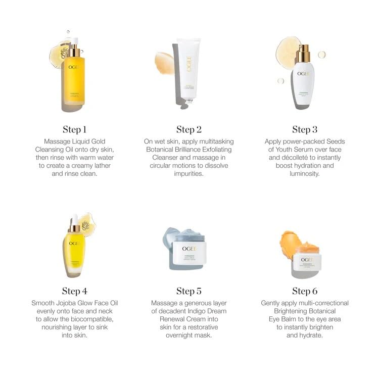 Ogee Discovery Set - Skincare Gift Set - Best-Sellers in Travel-Friendly Sizes - Includes Hyaluronic Acid Serum, Brightening Eye Balm & More