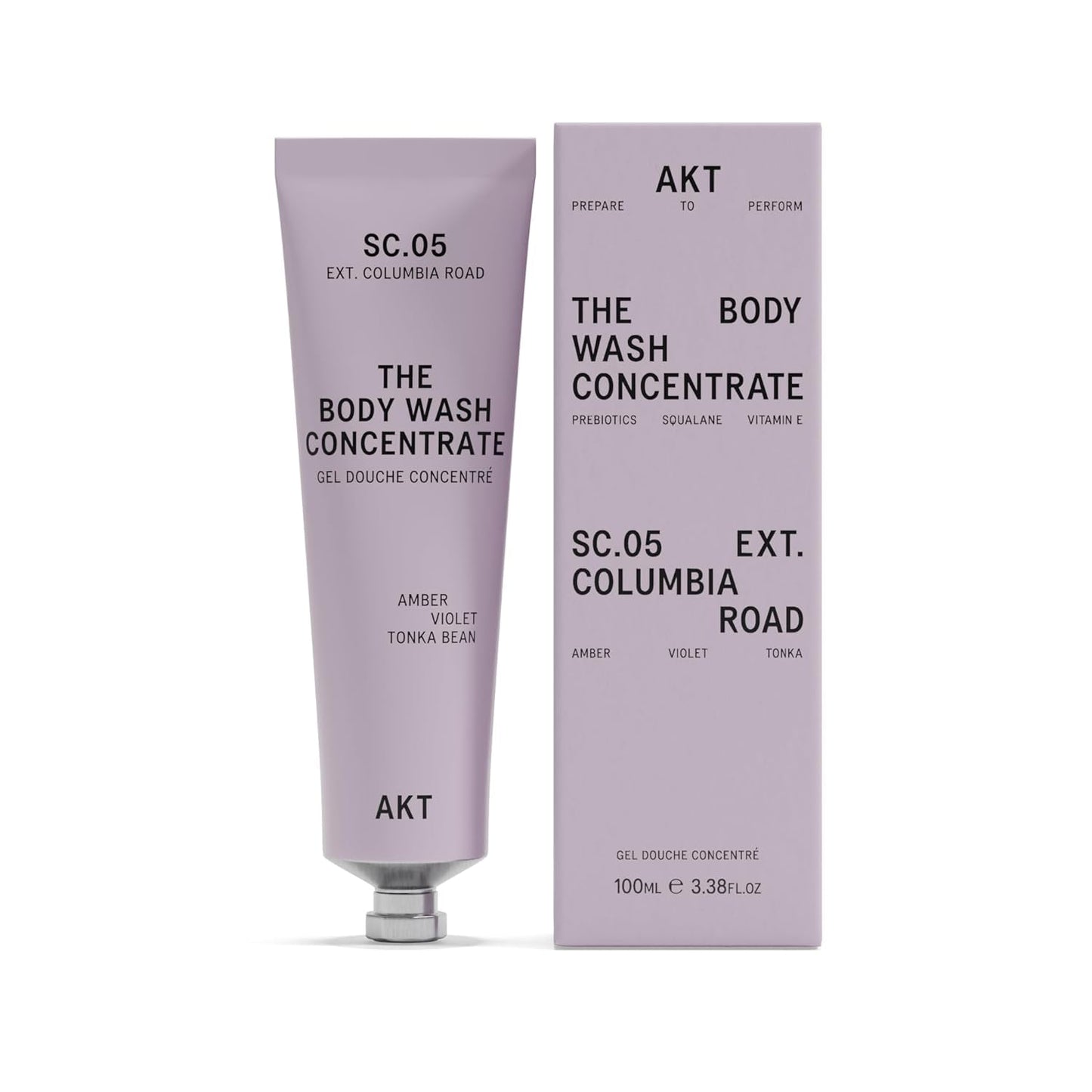 Akt The Body Wash Concentrate 3.4 Fl Oz, Natural Shower Gel with Skin-Balancing Prebiotics, Body Wash Women & Men, with Olive Squalane & Vitamin E, Sc.05 Columbia Road, All Genders
