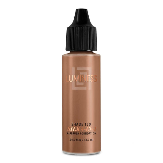 Luminess Air Silk 4-In-1 Airbrush Foundation- Foundation, Shade 150 (.5 Fl Oz) - Sheer to Medium Coverage-Anti-Aging Formula Hydrates and Moisturizes - Professional Makeup Kit for Cordless Air Brush
