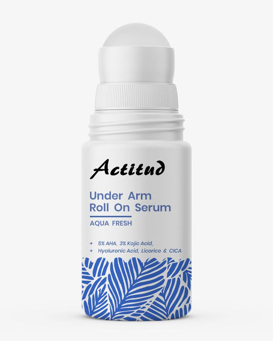 Actitud Underarm Roll On Serum - Roll On Deo for Women & Men with 5% AHA &3% Kojic Acid for Brightening & Odour Control - No Alcohol & Long Lasting Aqua Fresh- 50ml