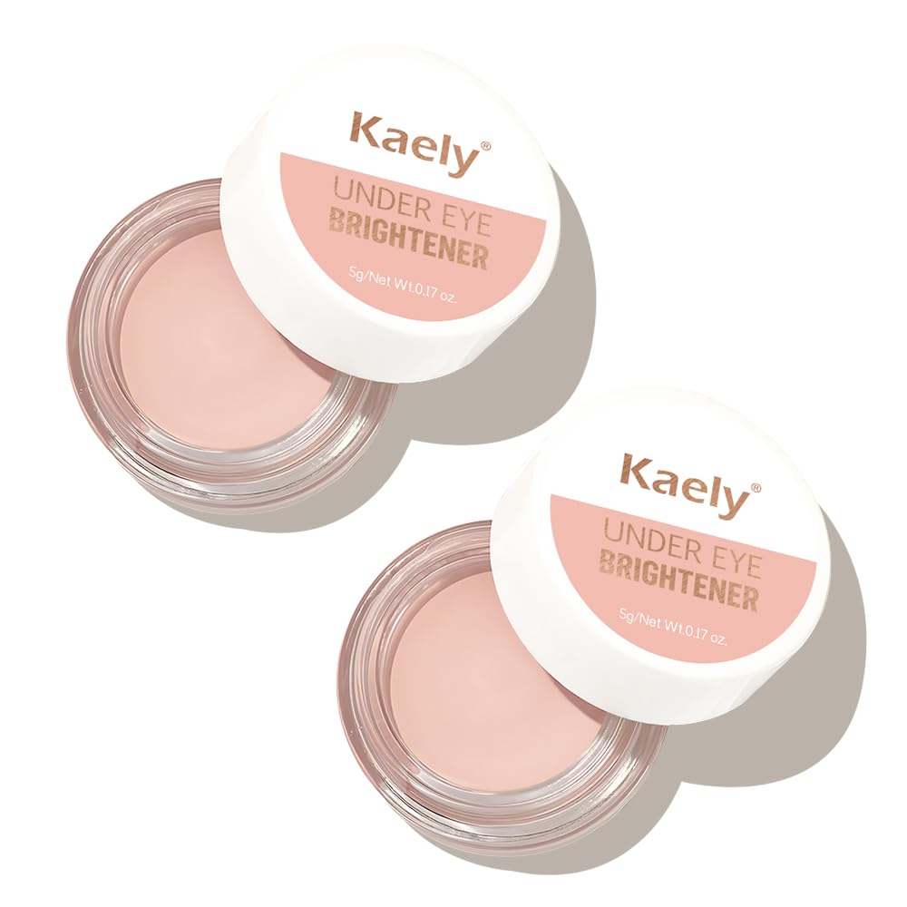 evpct 2Pcs under Eye Brightener, Nourishing Luminous under Eye Concealer Color Corrector for Dark Circles, Waterproof Naturactor Concealer Pot make up for Eye Ring corrector de ojeras, 08# Light Pink