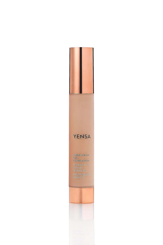 YENSA Super Silk Foundation - Full Coverage, Age-defying complex of Vitamin C, E, Ferulic, and Bakuchiol Oil (Tan 2) 1.0 fl oz