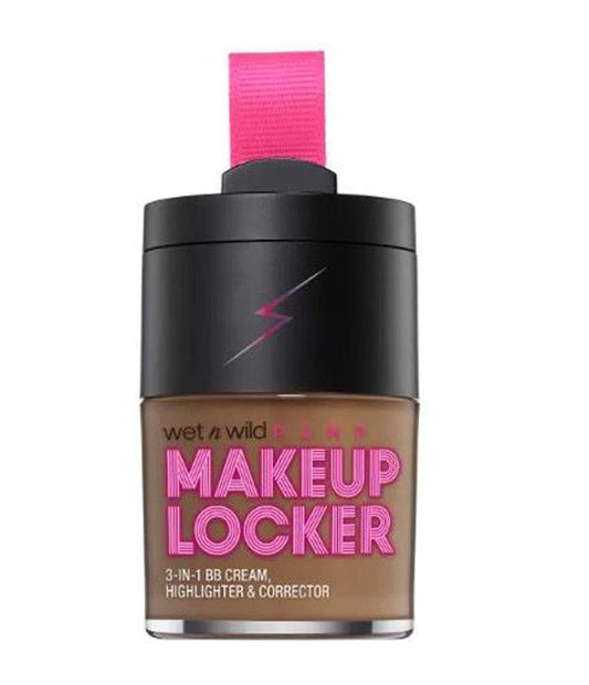 wet n wild Makeup Locker- 3-In-1 Sheer BB Cream, Highlighter & Corrector (178A Deep)
