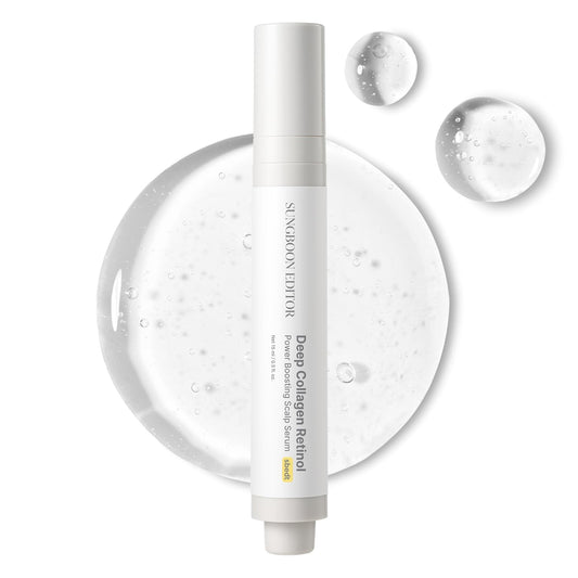 SUNGBOON EDITOR Deep Collagen Retinol Power Boosting Scalp Serum | Roll On Hair Growth, Hair Thickening Serum, Itchy & Dry Scalp Treatment, Caffeine, Biotin, Rosemary – Korean Hair Care, 0.5 fl oz