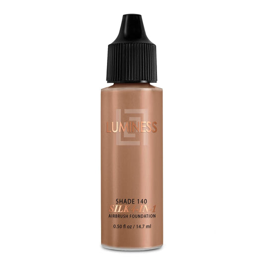 Luminess Air Silk 4-In-1 Airbrush Foundation- Foundation, Shade 140 (.5 Fl Oz) - Sheer to Medium Coverage - Anti-Aging Formula Hydrates and Moisturizes - Professional Makeup Kit for Cordless Air Brush