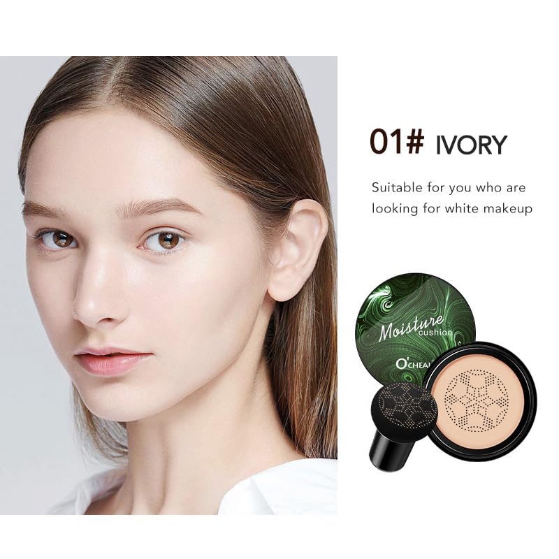 Mushroom Head Air Cushion BB Cream Foundation Cream for Face Makeup Concealer Cushion for Face Comestics Make Up Cushion Compact Ivory