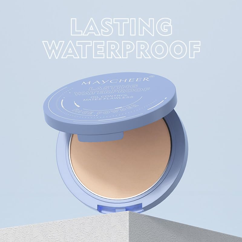 Oil Control Face Pressed Powder, Matte and Smooth Translucent Powder Setting Powder Makeup, Waterproof Long Lasting Finishing Face Powder, Cruelty-free, 0.35Oz (01 White)