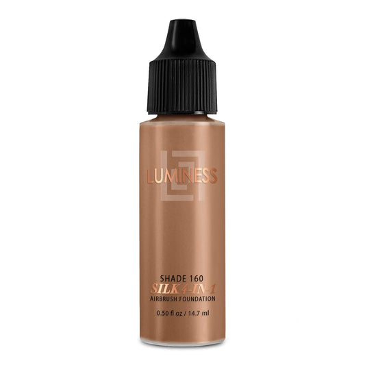 Luminess Air Silk 4-In-1 Airbrush Foundation- Foundation, Shade 160 (.5 Fl Oz) - Sheer to Medium Coverage - Anti-Aging Formula Hydrates and Moisturizes - Professional Makeup Kit for Cordless Air Brush