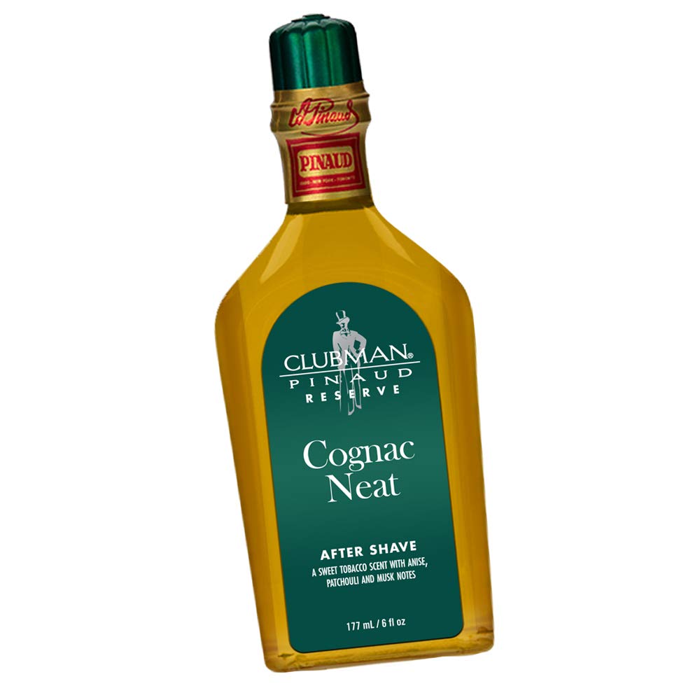 Clubman Reserve Cognac Neat After Shave Lotion for Men – Classic Aftershave Splash, Soothing Aftershave Care, 6 fl oz