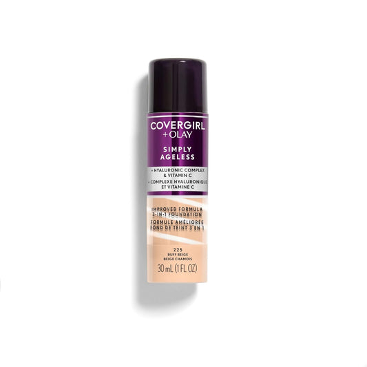 COVERGIRL & Olay Simply Ageless 3-in-1 Liquid Foundation, Buff Beige, 1 Fl Oz (Pack of 1)