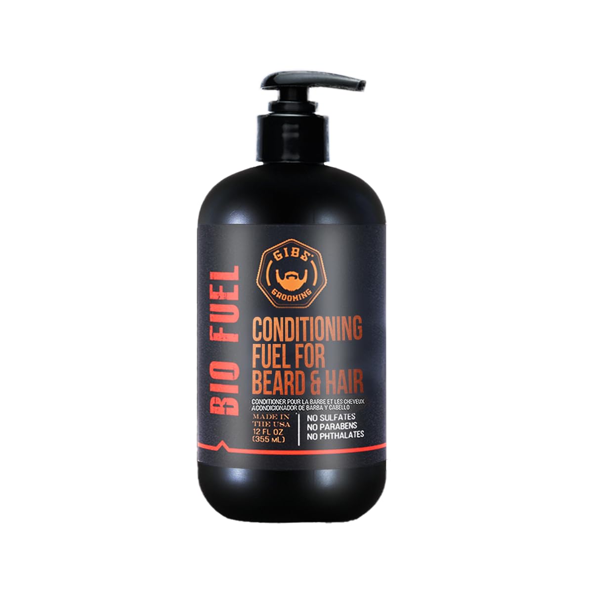 GIBS Grooming Biofuel Conditioning Fuel for Beard & Hair, 12 Fl Oz(Pack of 1)