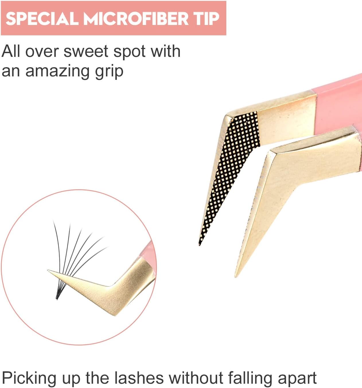 Ms.Queen Lash Tweezers for Eyelash Extensions,Precision 3Pcs Fiber Tip Grip 90 Degree L-Shaped Boot Volume Dolphin Isolation Eyelash Tweezers Set