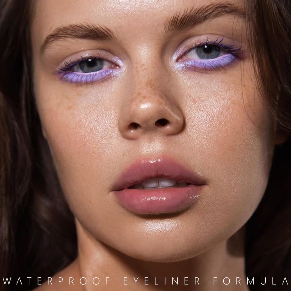 evpct Light Purple Eyeliner Pencil for Eyes, Voilet Purple Colored Eye Liner Pencil Makeup Waterproof Smudge Proof, Colored Gel Waterline Eyeliner Liquid Face Eye Paint Stick Lipstick Halloween Makeup