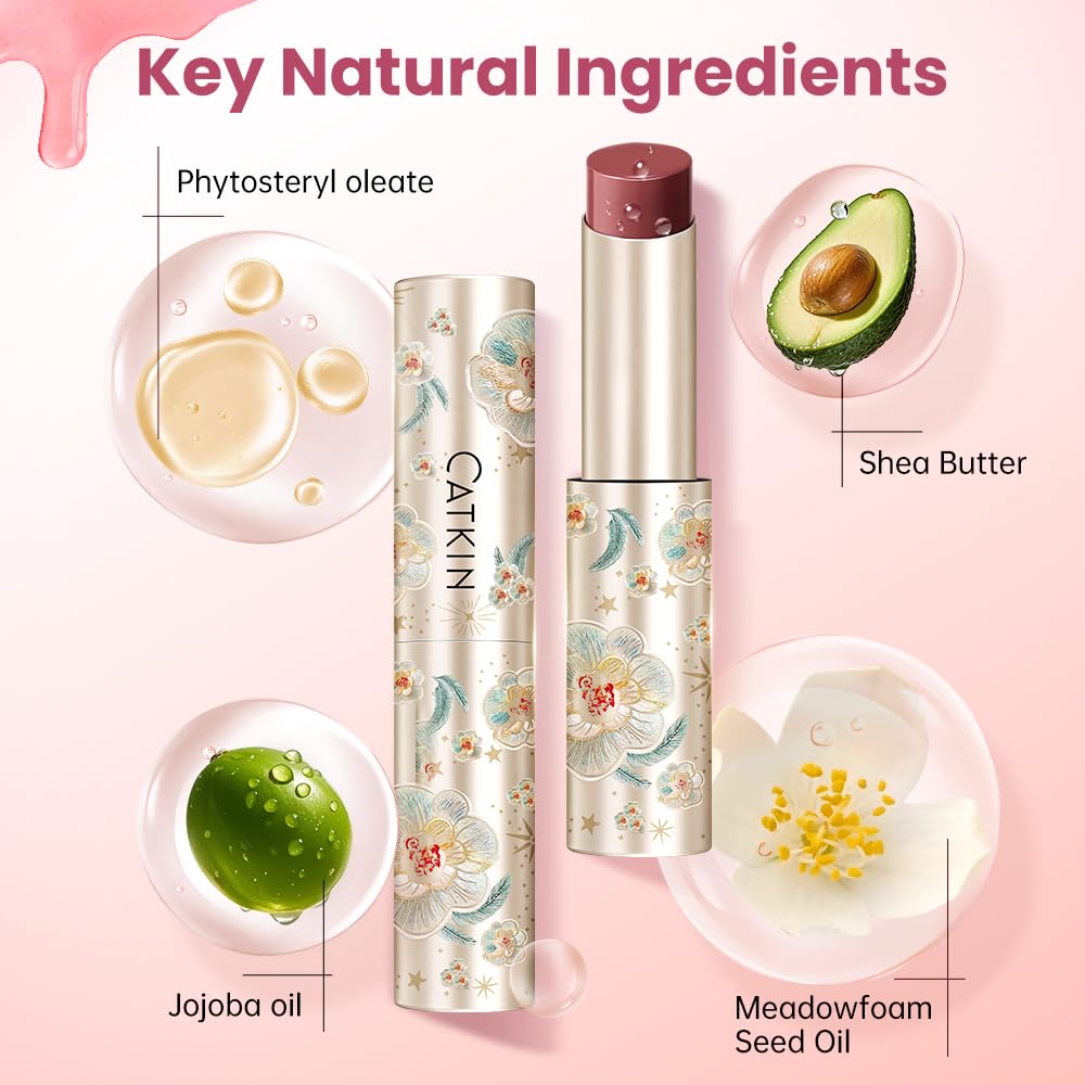 CATKIN Glossy Lip Balm Ultra Hydating Glow Lip Tinted Jelly Plump Melting Balm Shea Butter Repair Soothing For Dry Lips Dewy Finished 0.12 oz C03 VIOLET