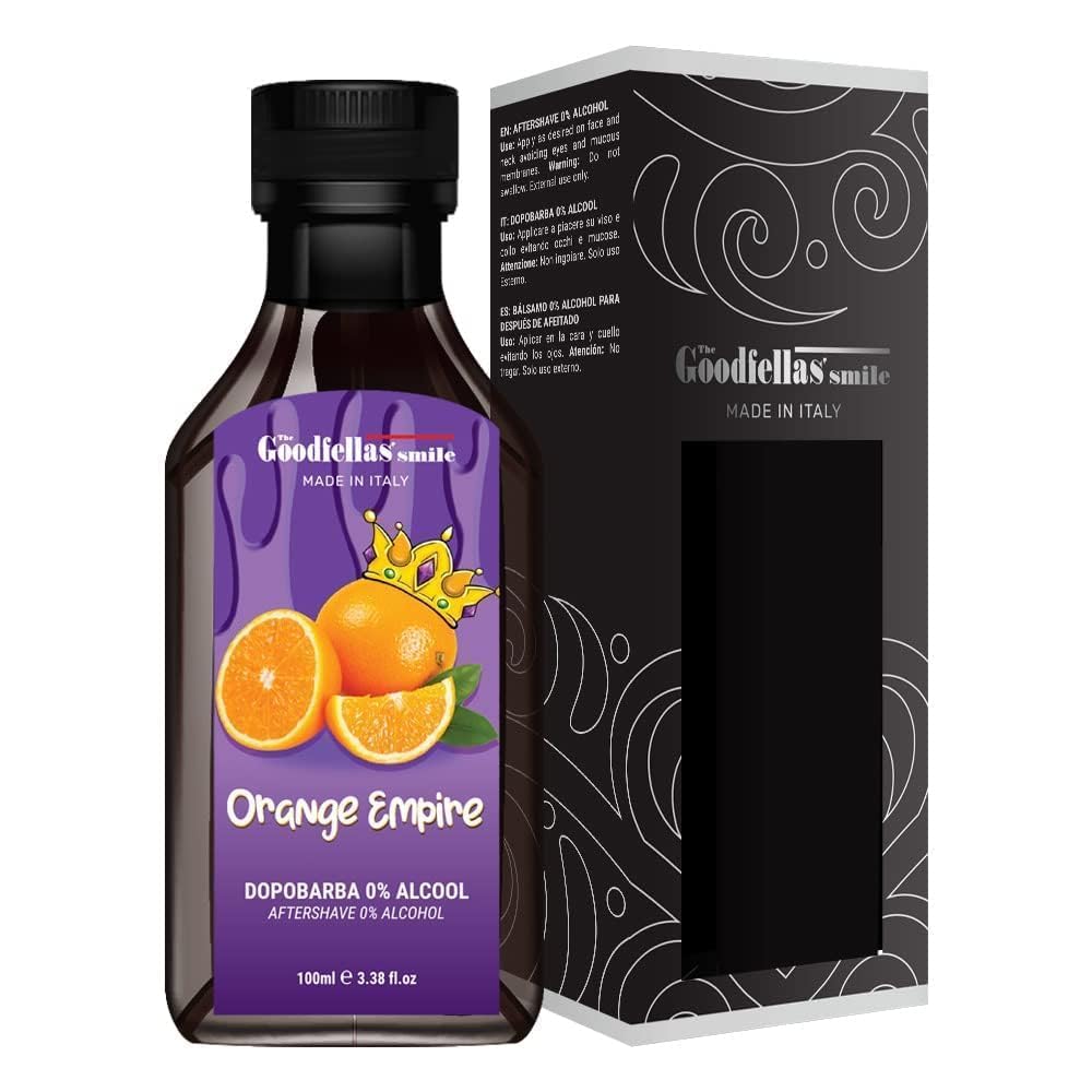 The Goodfellas' smile Alcohol-Free Soothing Aftershave Splash/Tonic, Made in Italy, 100 ml, 3.38 oz (Orange Empire/Orange & Citrus)