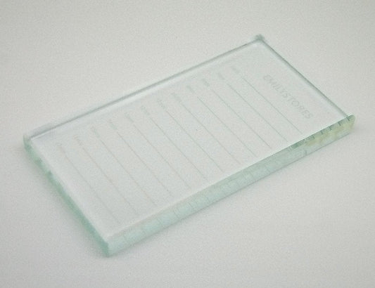 Crystal Tray Glass Eye Lash Stand Pallet Holder for Eyelash Extensions 4.5X2.5X0.4 Inch 1PC