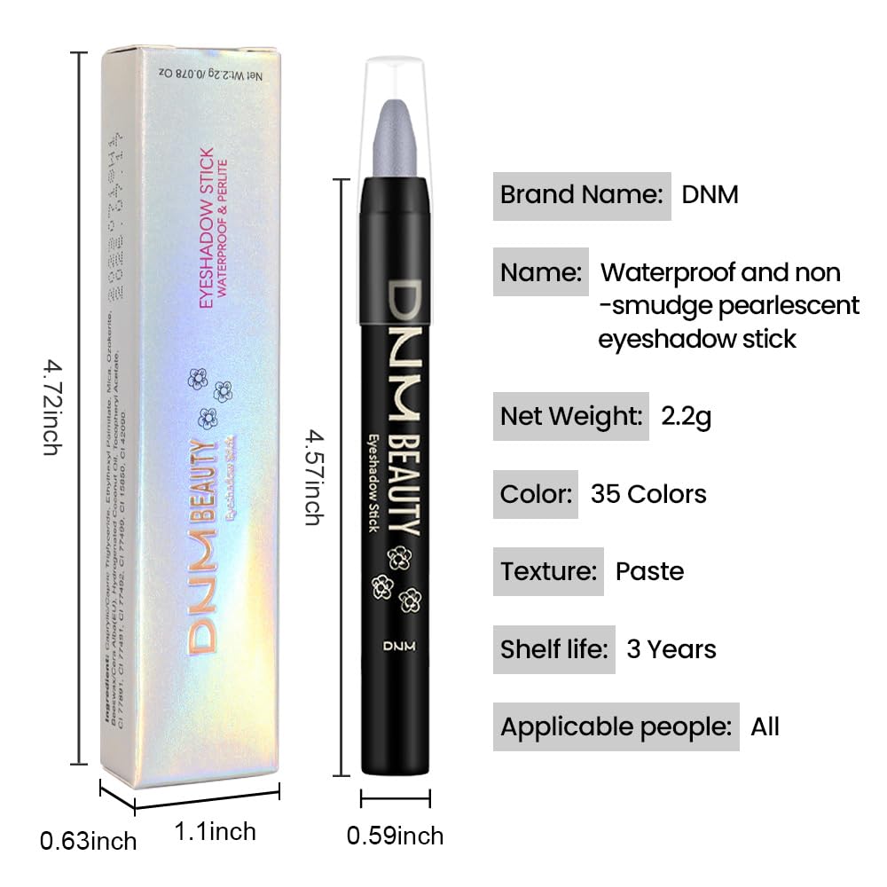 evpct Midnight Blue Shimmer Cream Eye Shadow Brightener Sticks Set for Eyes, Blue Shimmery Matte Pencil Eye shadow Applicator Stick Pen Palette Makeup Waterproof sombras en crema para ojos 31#