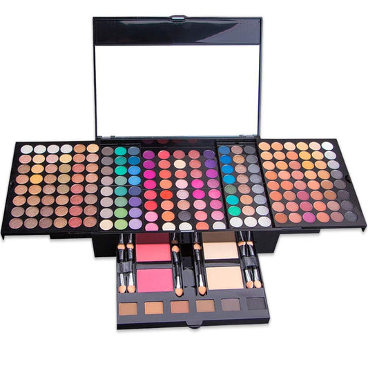194 Colors Eyeshadow Makeup Palette, Makeup Palette Set with Eyeshadow Blusher Eyebrow Powder Mirror Applicators, All in One Makeup Eye Shadows Cosmetics Gift Kit