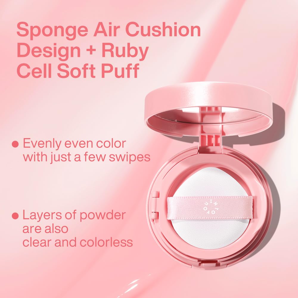 INTO YOU Cream Blush Air Cushion for Cheeks Eyes, Moisturizing, Lightweight, Dewy Finish Face Makeup, Long Wearing, Buildable, Blendable, Pigmented Liquid Blush, for All Skin Tones, Cheeky Melon